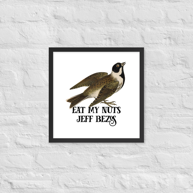 Eat My Nuts Jeff Bezos Framed Poster