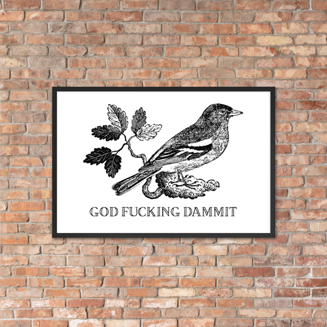 God Fucking Dammit Framed Poster