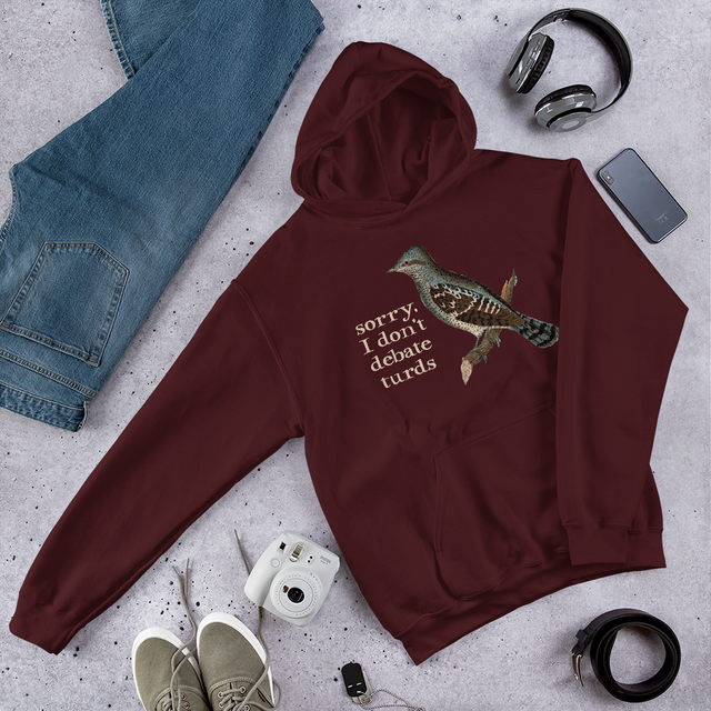 Sorry, I Don’t Debate Turds Hooded Sweatshirt